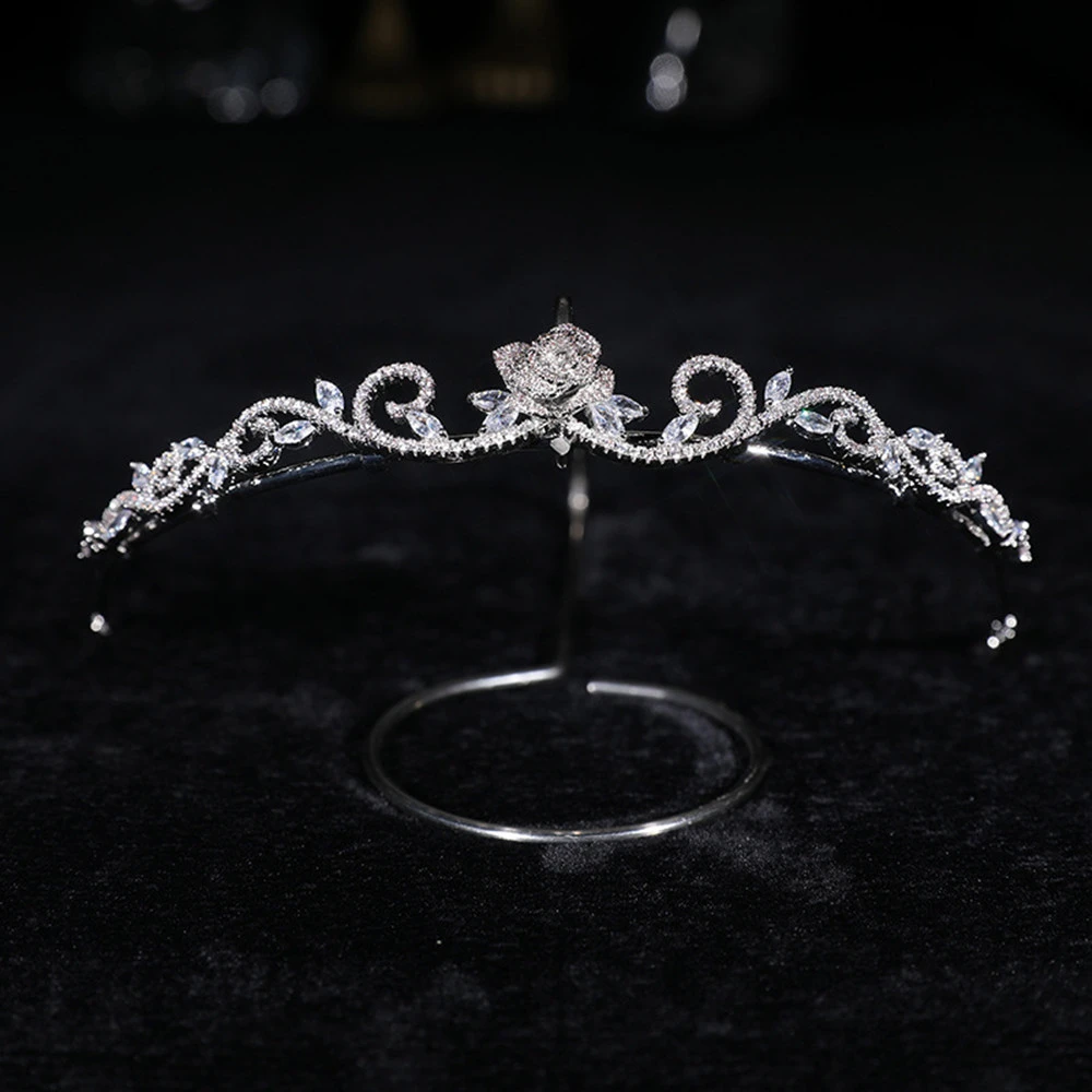 Zircon Crown Flower Hair Accessories Wedding Wedding Dress