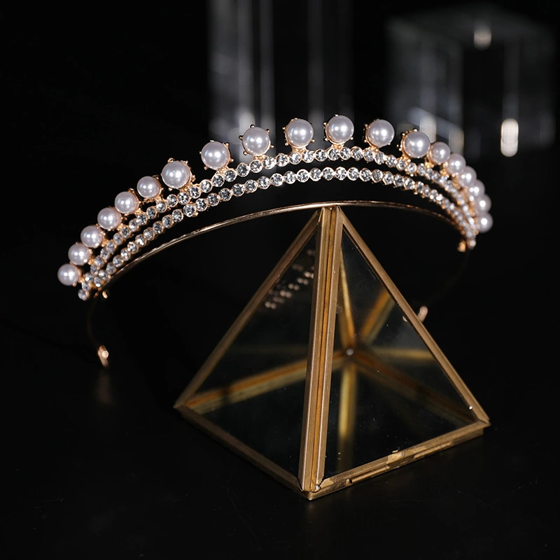 Crown Wedding Bride Headband Pearl Rhinestone Headwear