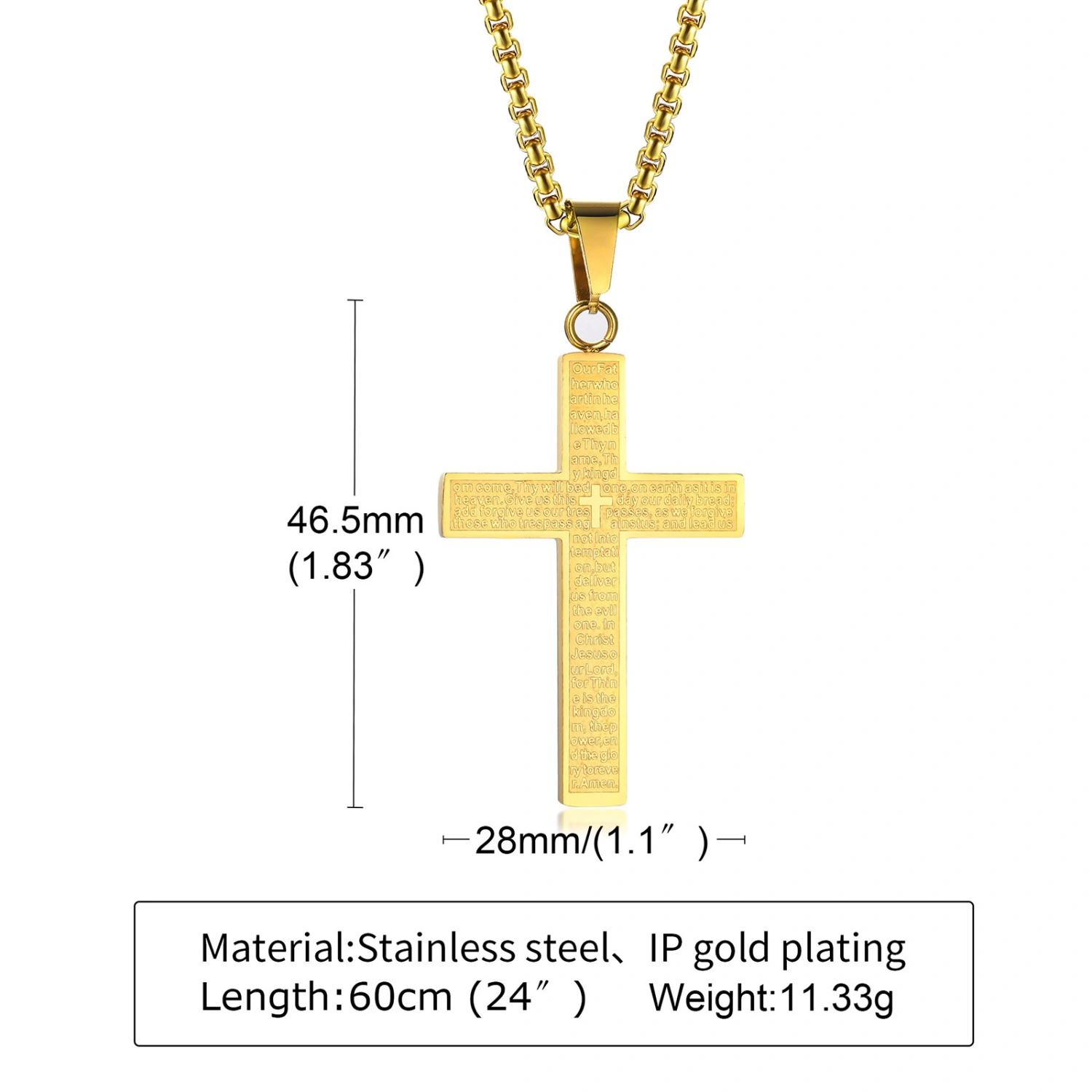 Men's Stainless Steel Cross Necklace