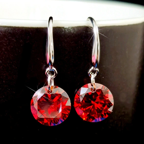 925 Sterling Silver Simple Long Zircon Female Earrings