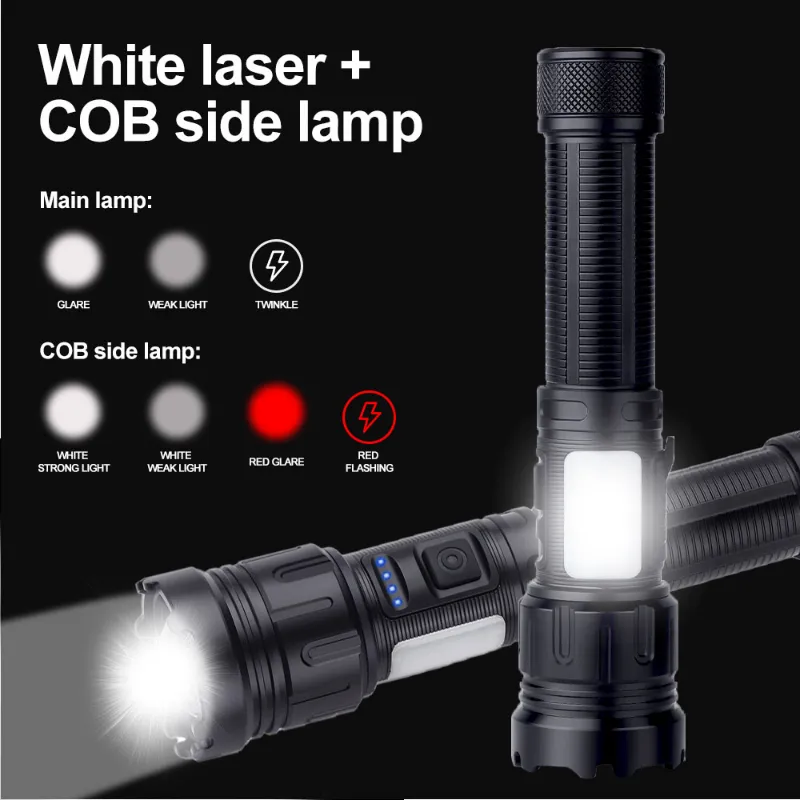 Telescopic Zoom P50 Strong Light Flashlight Laser Remote Super Bright