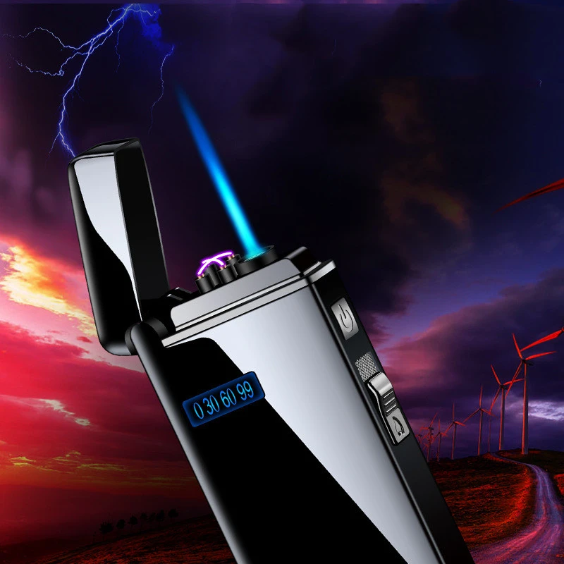 Gas And Electric Dual-use One Straight Punch Windproof Lighter