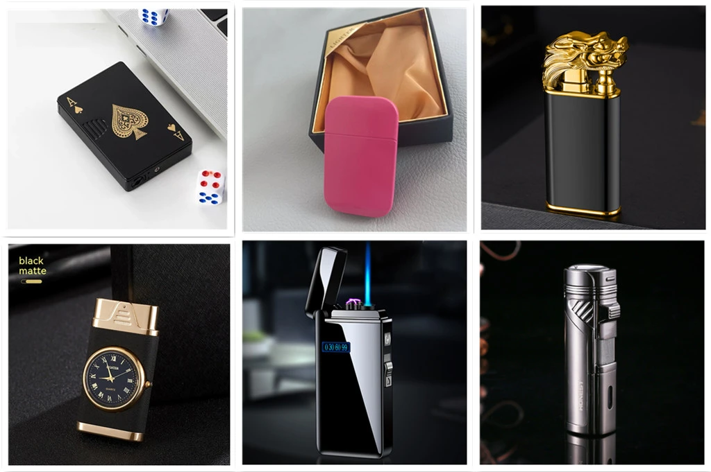 Gas And Electric Dual-use One Straight Punch Windproof Lighter