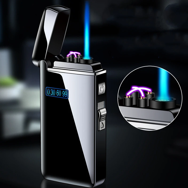 Gas And Electric Dual-use One Straight Punch Windproof Lighter