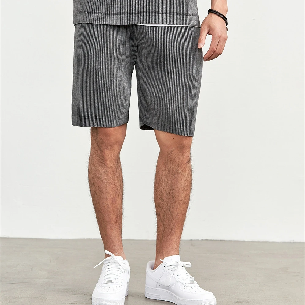 Thin Loose Casual Pants Pleated Elastic Waist Shorts For Men