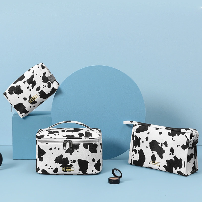 Portable Simplicity Cosmetic Bag Cows Pattern