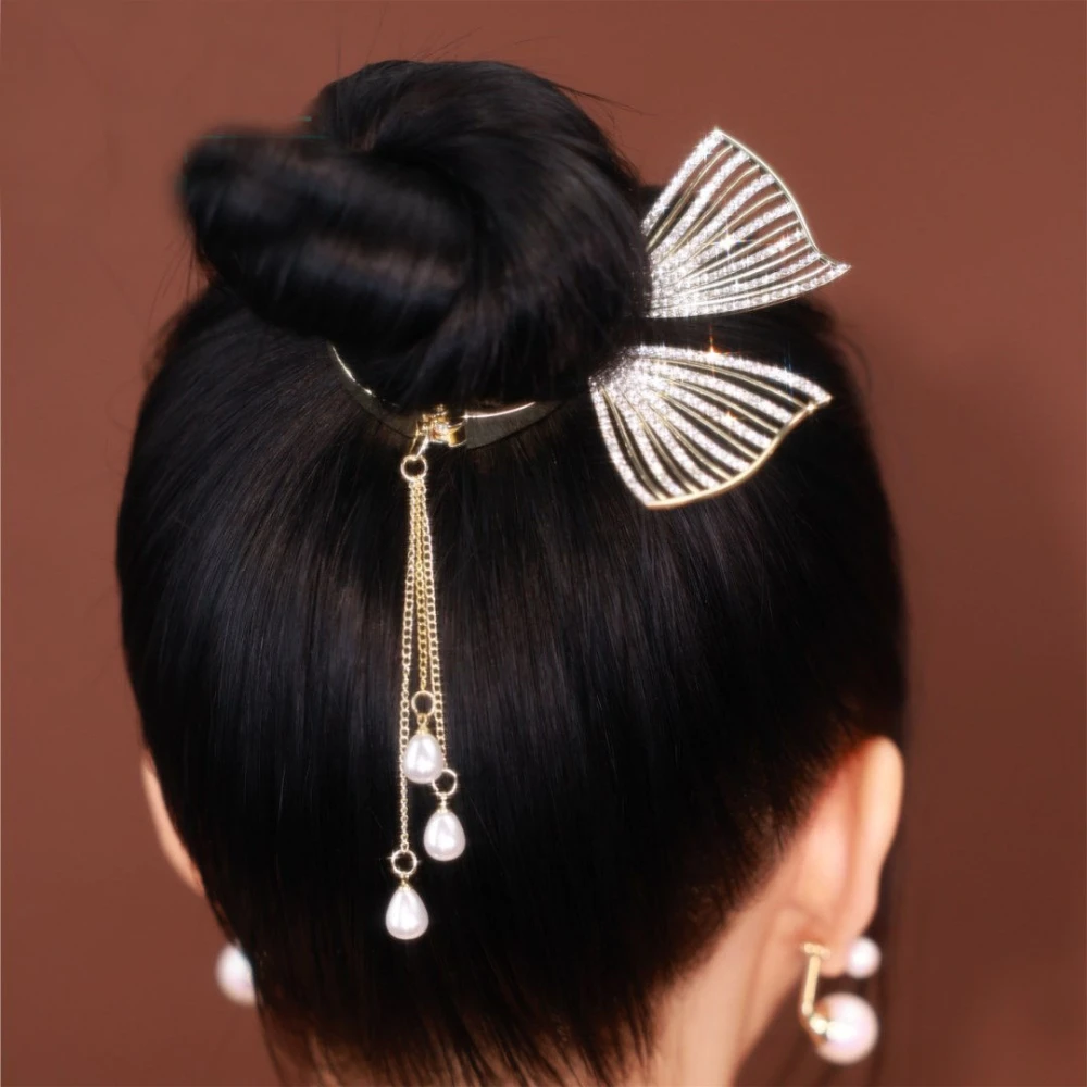 Copper Alloy Zircon Hair Ornaments Elegant Sweet Temperament Fish Tail Twist Clip