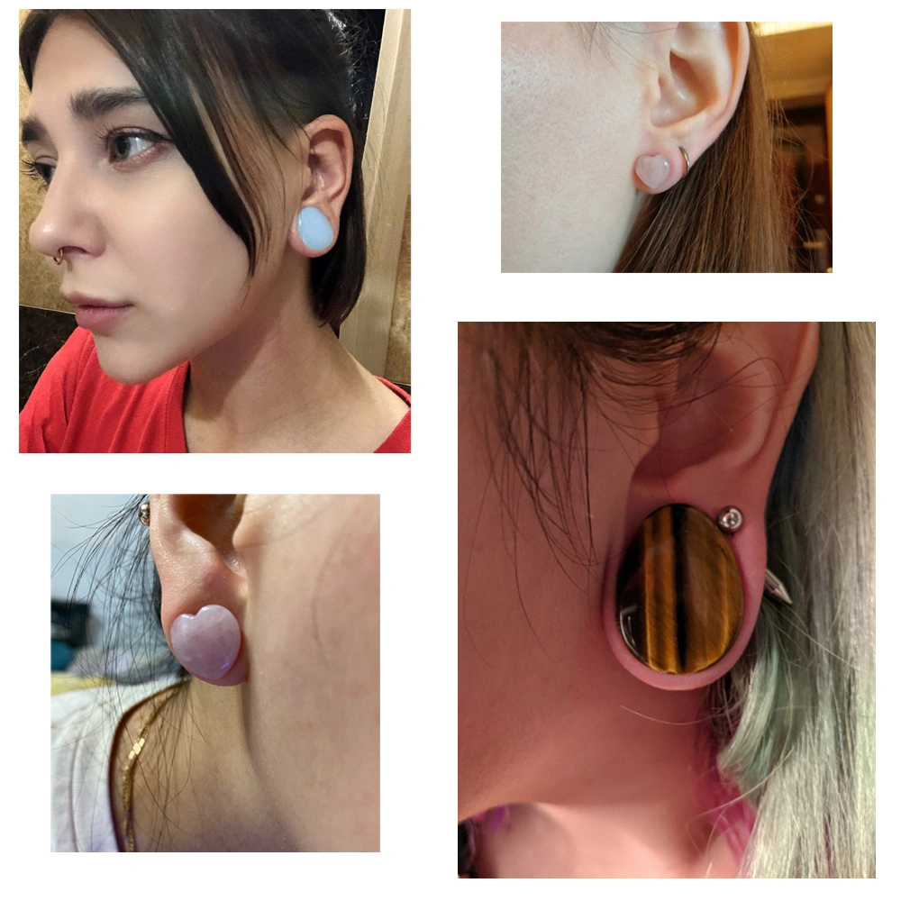 Popular And Fashionable Heart Shaped Water Drop Stone Ear Piercing Jewelry