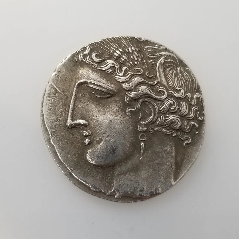 Antique Crafts Greek Coin Copper Silver Plating