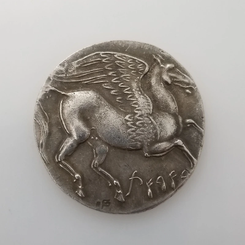 Antique Crafts Greek Coin Copper Silver Plating