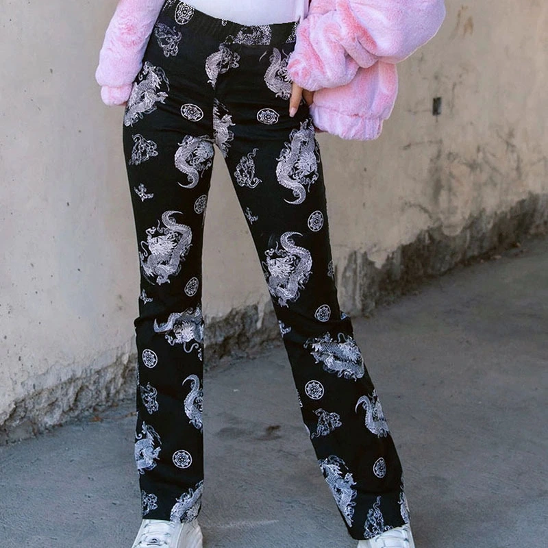 Chinese style retro straight casual pants