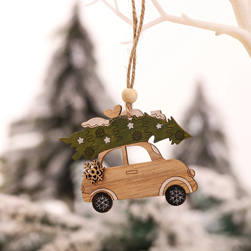 New cute wooden creative Christmas tree pendant