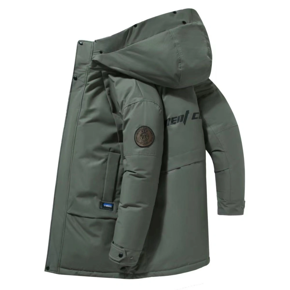 Winter Down Jacket Men's Medium Length Thickened Warm Casual Work Clothes Men's Coat