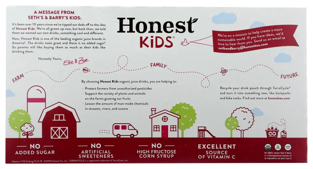 HONEST Kids Organic Juice Drink, Cherry Go Round, 32-6.75 fl oz Pouches4