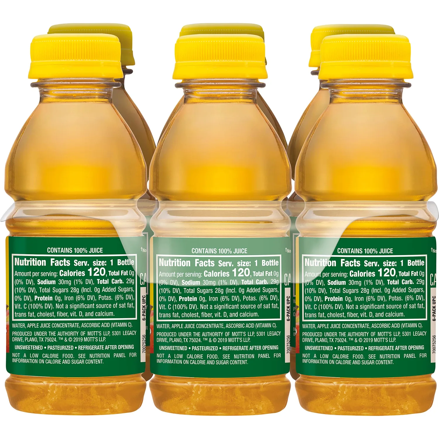 Mott's 100% Apple Juice, Original, 8 Ounce Bottles (Pack of 6)