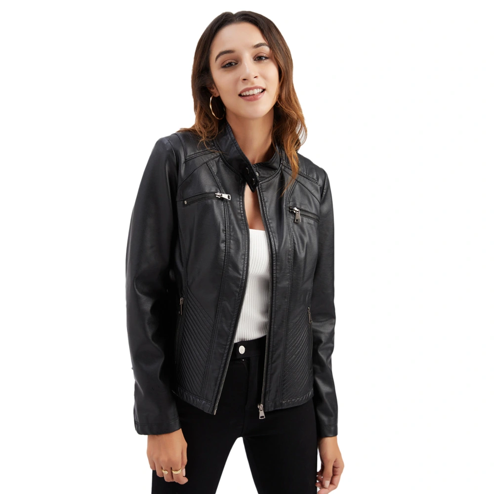 2023 Fashion Faux Leather Jackets Women 2023 Spring Autumn Biker Coat Pu Motorcycle Suit Female Loose Streetwear Coat