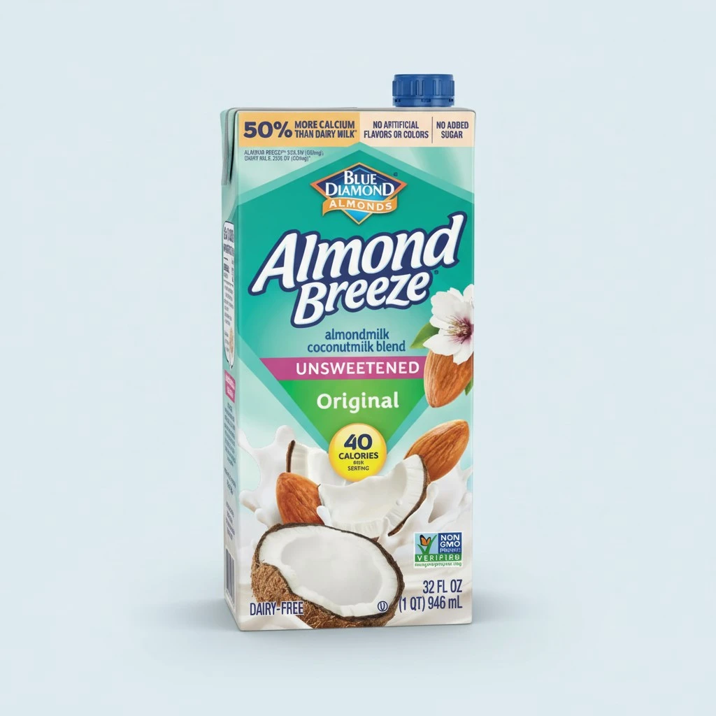 Almond Breeze Dairy Free Almondmilk Blend, Almond Coconut, Unsweetened Original, 32 Fl Oz (Pack of 12)