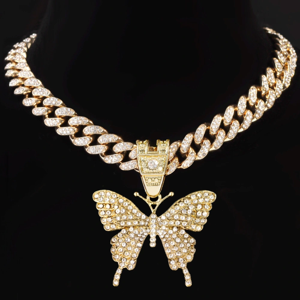 INS Wind Butterfly Hip Hop Cuban Necklace