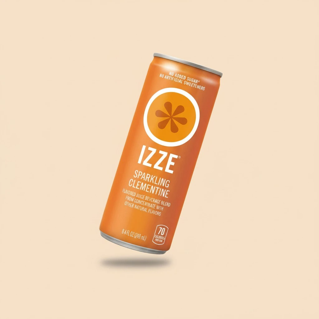IZZE Sparkling Juice, Clementine, No Added Sugars, No Preservatives, Non-GMO, 8.4 Fl Oz Can (Pack of 24)