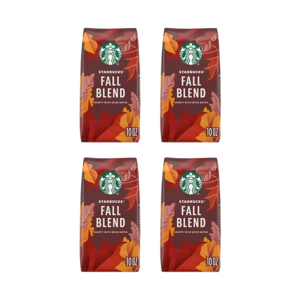 Starbucks Fall Blend Medium Roast Ground Coffee - 100% Arabica, Hearty with Spice Notes - 10 OZ (Pack of 4)