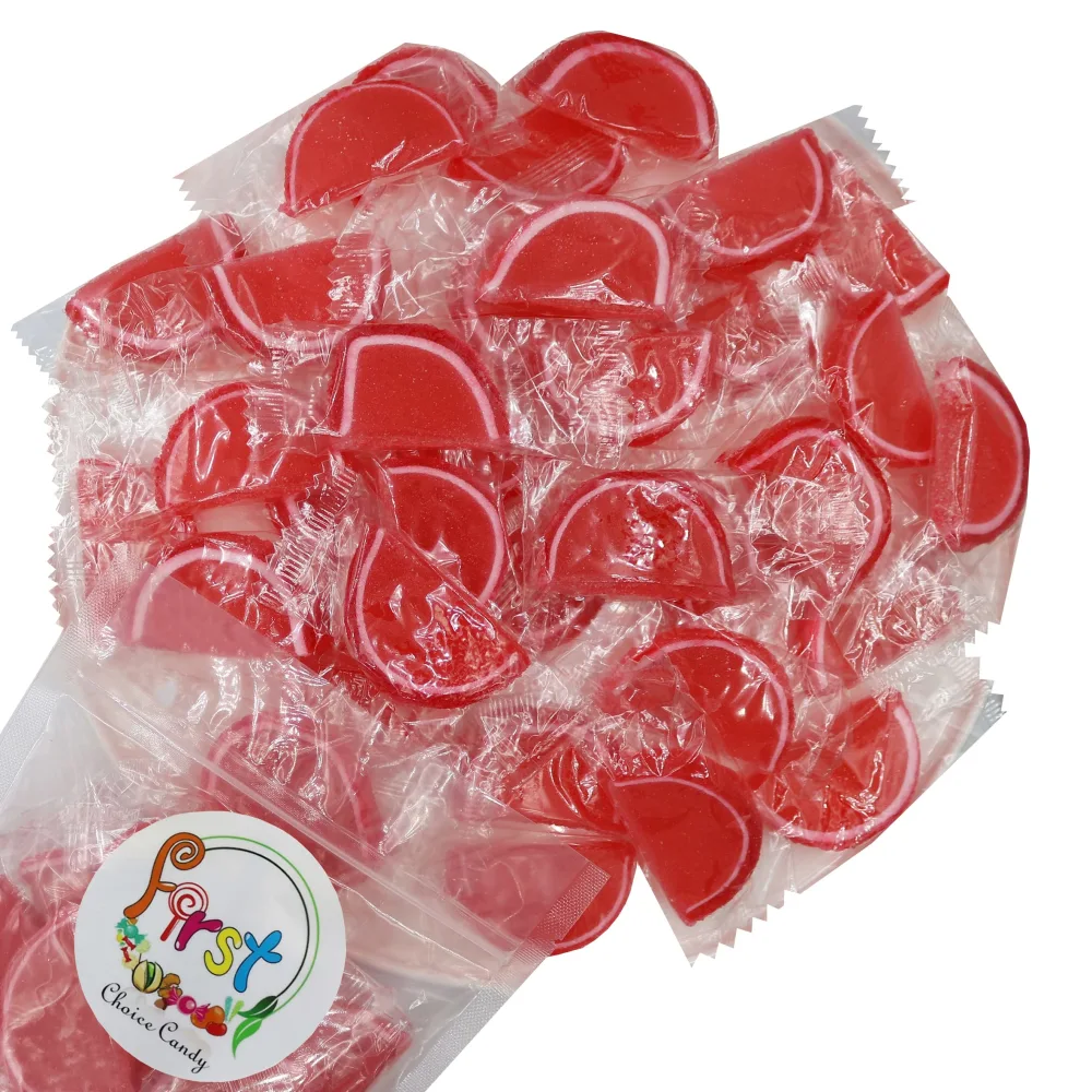 Jelly Fruit Slices Gummy Candy Individually Wrapped (Red Strawberry, 2 Pound)