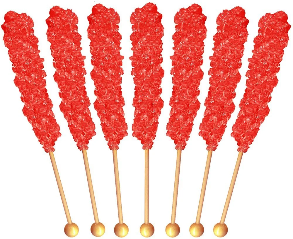 Buffalo Bills Strawberry (Red) Rock Candy On A Stick (12-ct cup red rock candy crystal sticks)