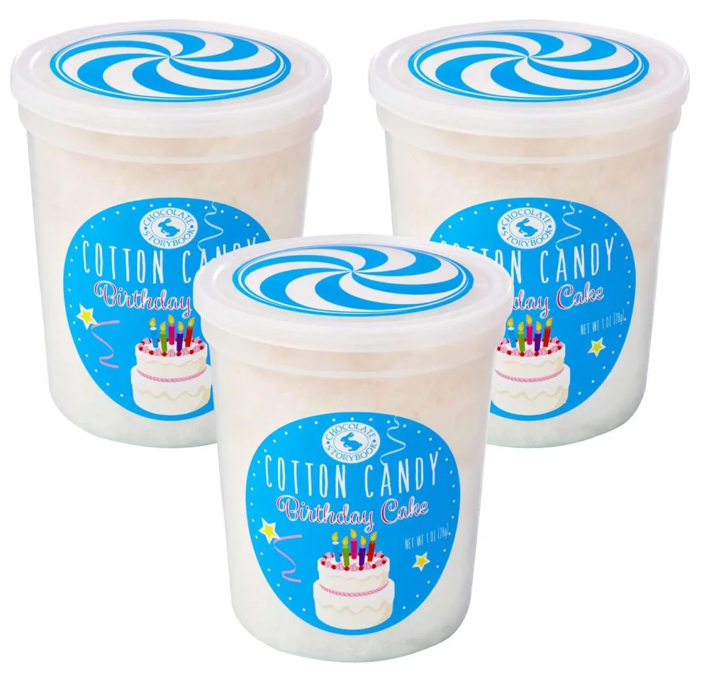 Birthday Cake Cotton Candy 3 pack – Unique Idea for Holidays, Birthdays, Gag Gifts, Party Favors