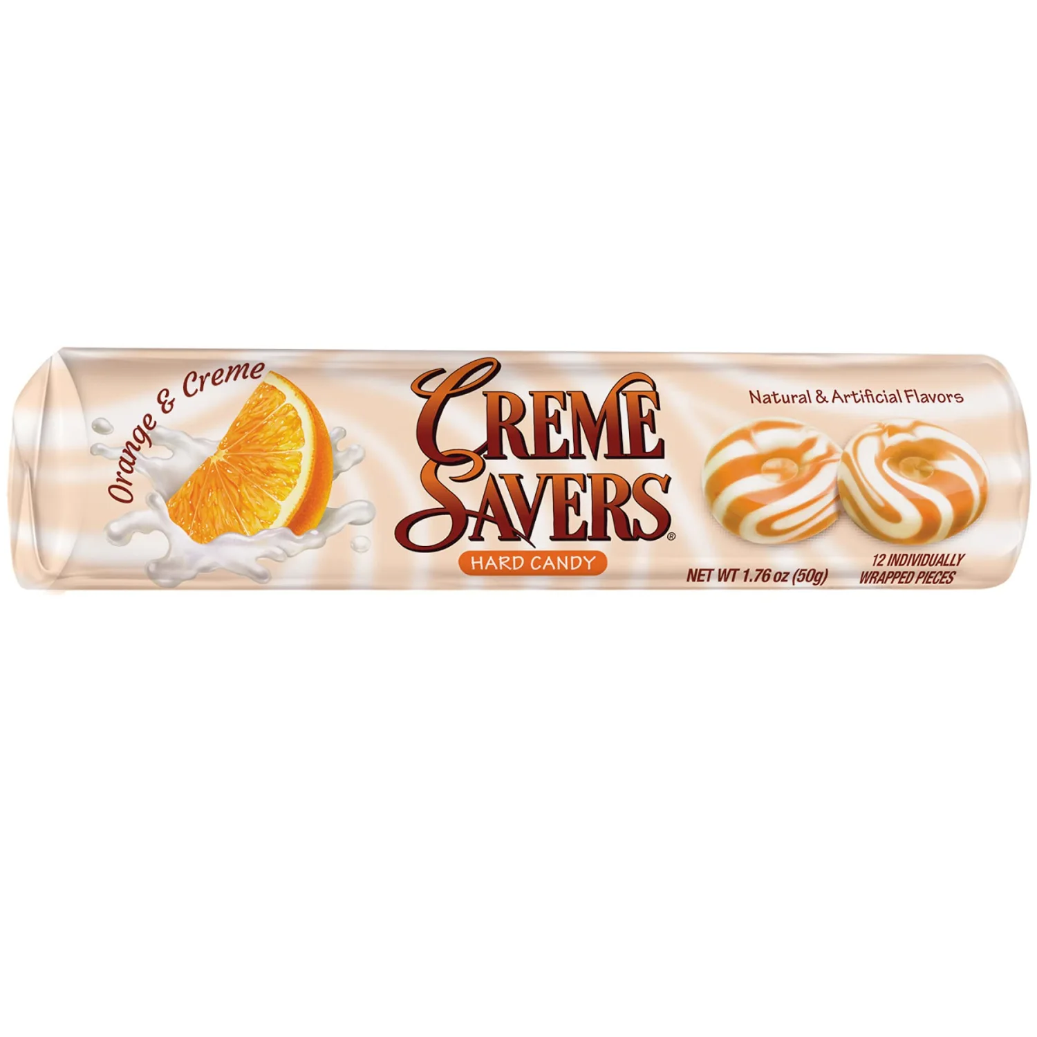 Creme Savers Orange and Creme Hard Candy | The Taste of Fresh Oranges Swirled in Rich Cream | The Original Classic Creme Savers Brought To You By Iconic Candy | 24 Count Box of Rolls