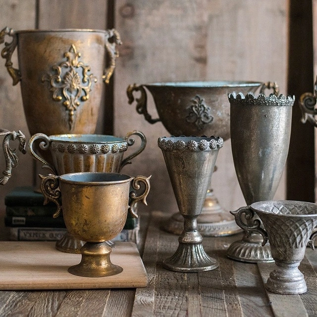 Decorating And Beautifying Classical Goblet Flower Ware Retro And Nostalgic Iron Art