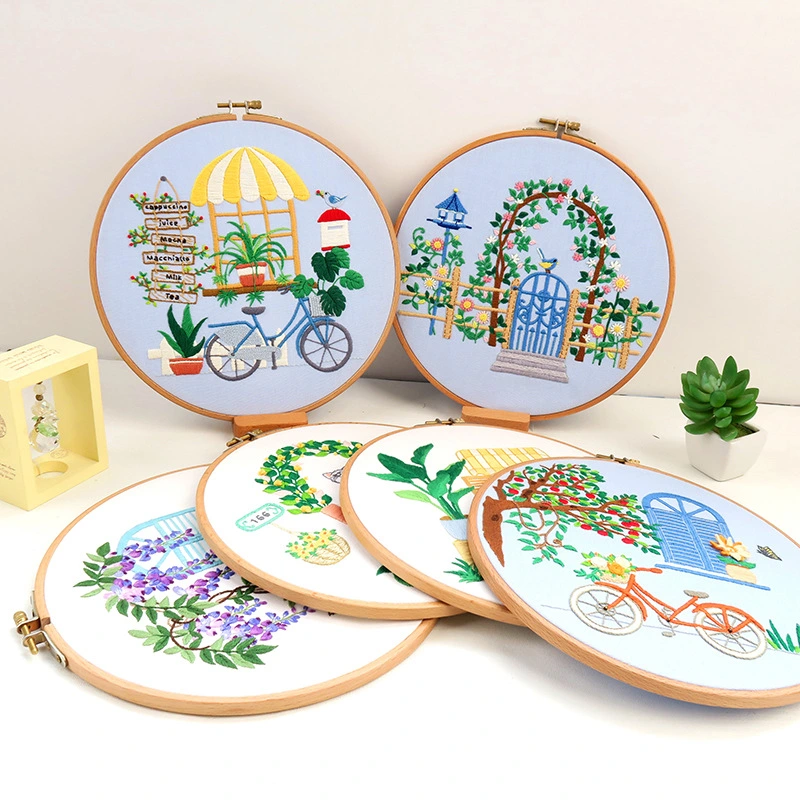 Beginner To Learn The Embroidery Of European Style Garden Green Plants