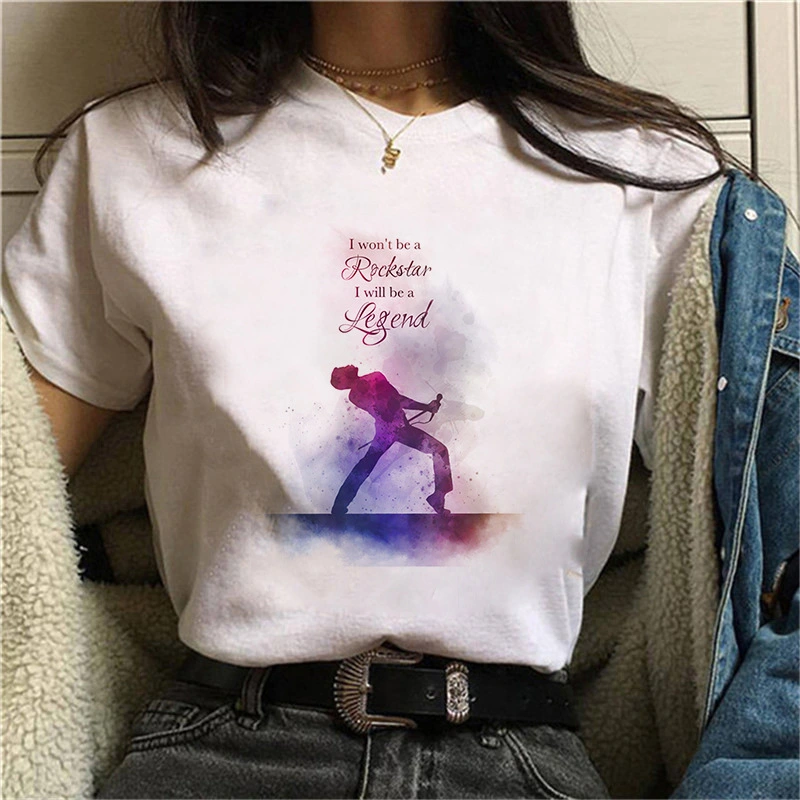 Printed Loose Round Neck Women's Short Sleeve T-shirt