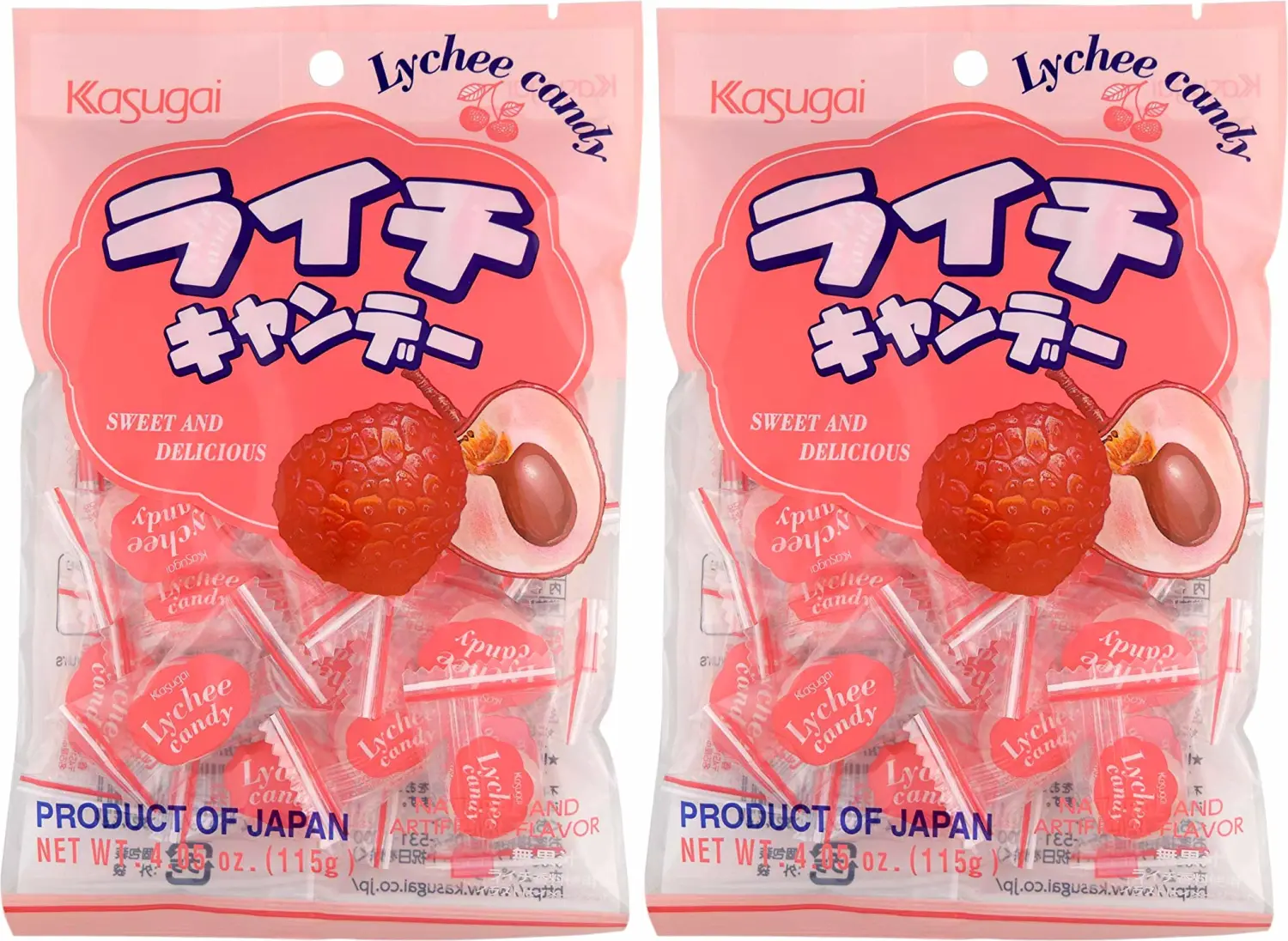 Kasugai Lychee Candy 4.05oz (2 Pack)