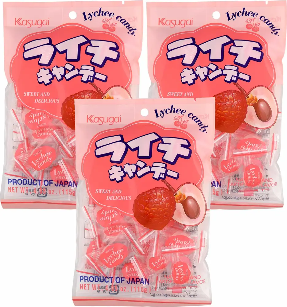 Kasugai Hard Candy Lychee, 4.05 oz (Pack of 3)