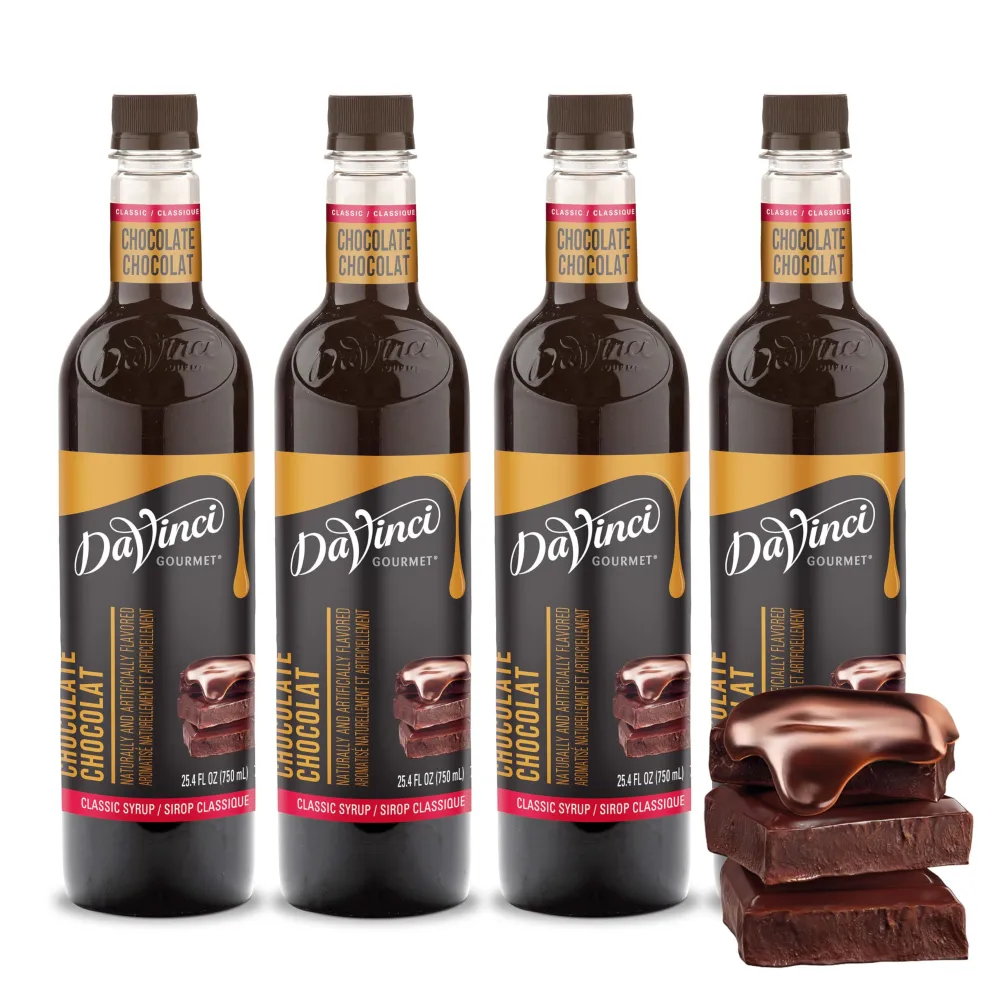 DaVinci Gourmet Classic Chocolate Syrup, 25.4 Fluid Ounces (Pack of 4)