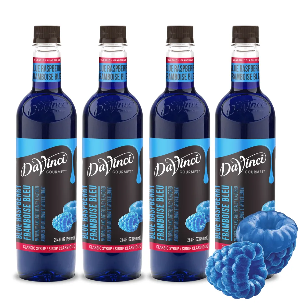 DaVinci Gourmet Classic Blue Raspberry, 25.4 Fluid Ounces (Pack of 4)