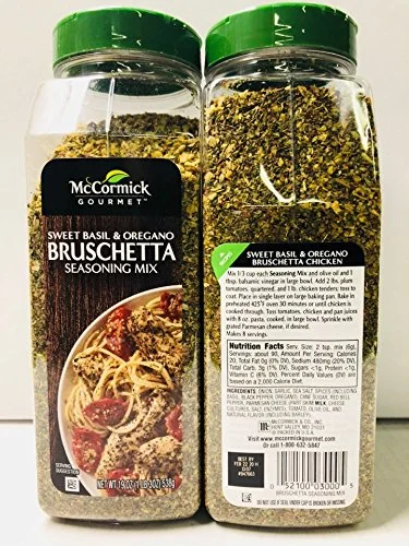 McCormick Gourmet Bruschetta Seasoning Mix, Sweet Basil & Oregano 19 Ounce (Pack of 2)
