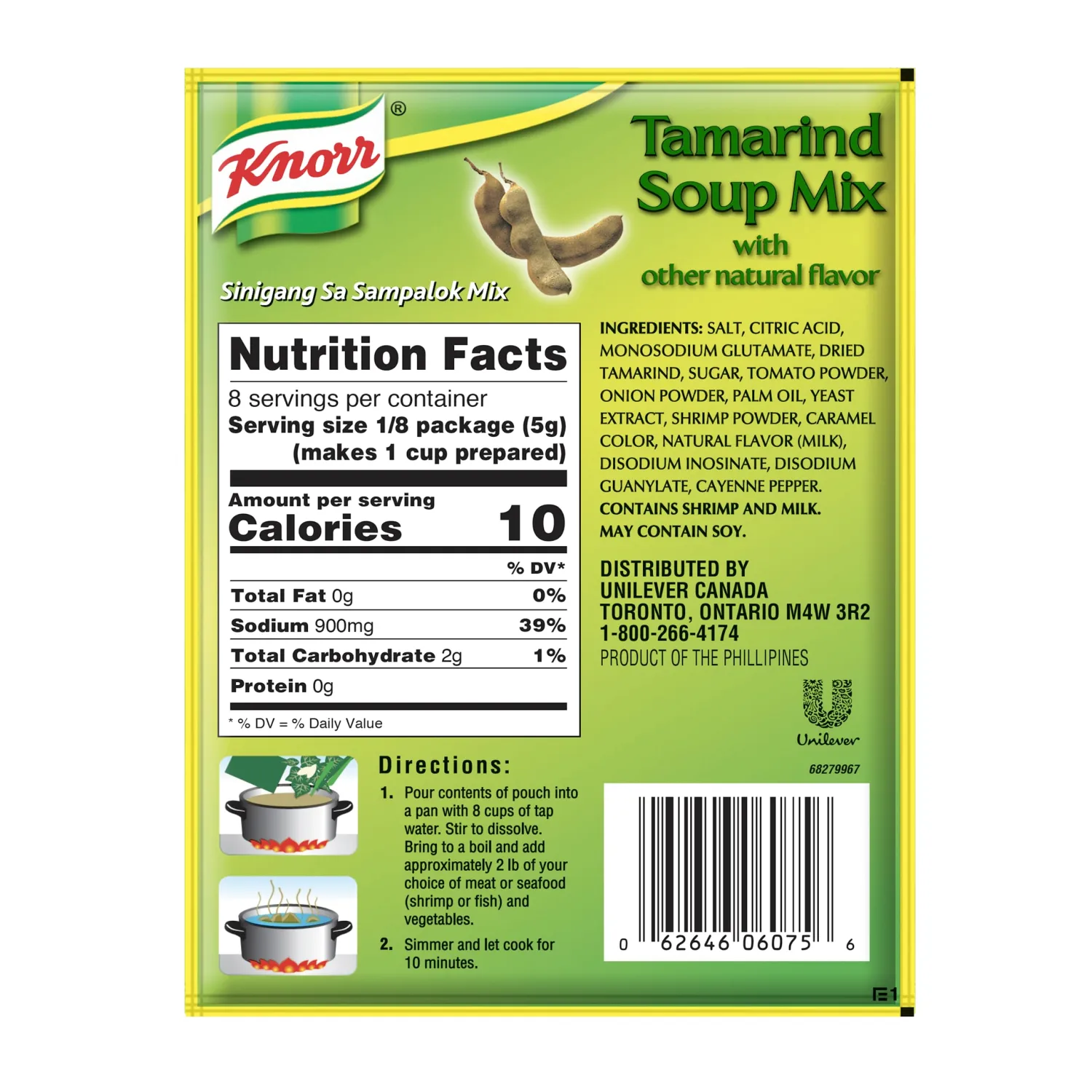 Knorr Tamarind Soup Mix (Sinigang sa Sampalok Mix), 1.41oz (40g) (Pack of 2)