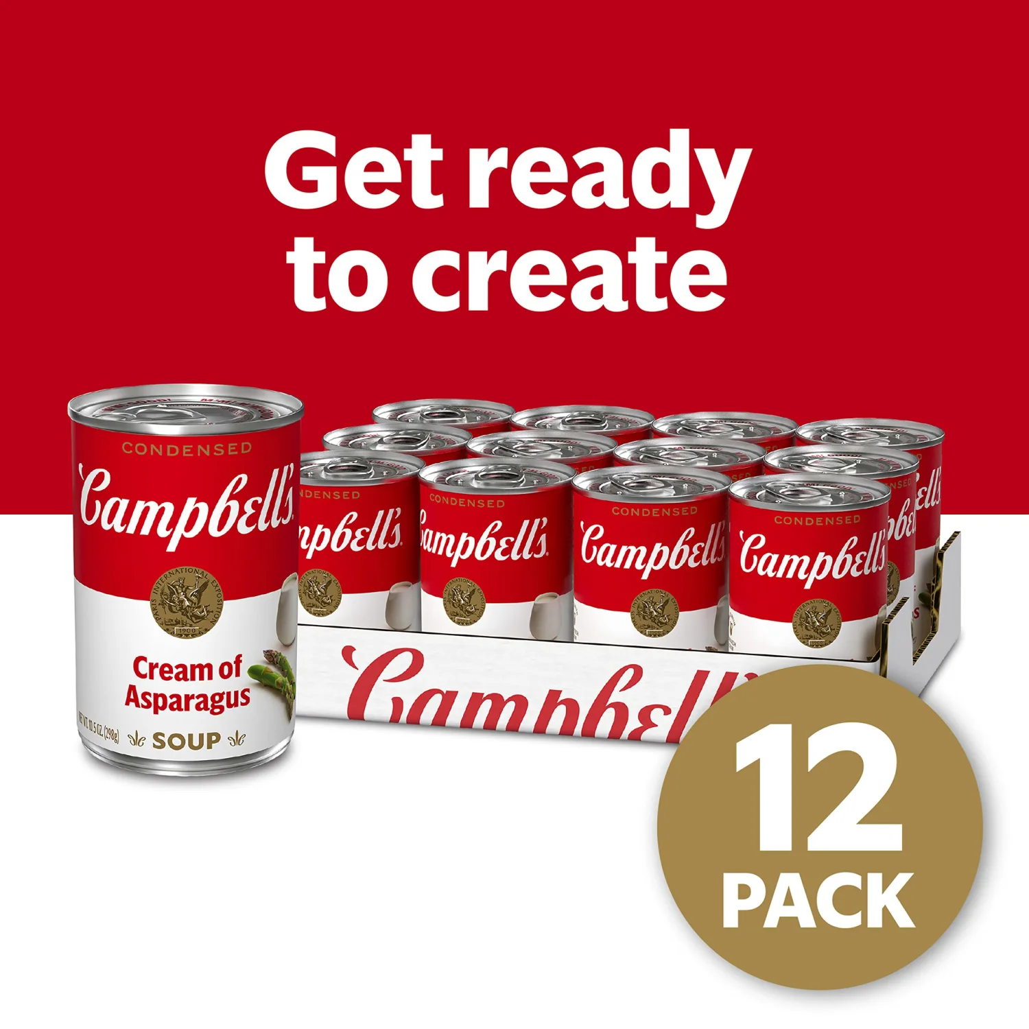 Campbell's Condensed Cream of Asparagus Soup, 10.5 Ounce Can (Pack of 12) (Packaging May Vary)