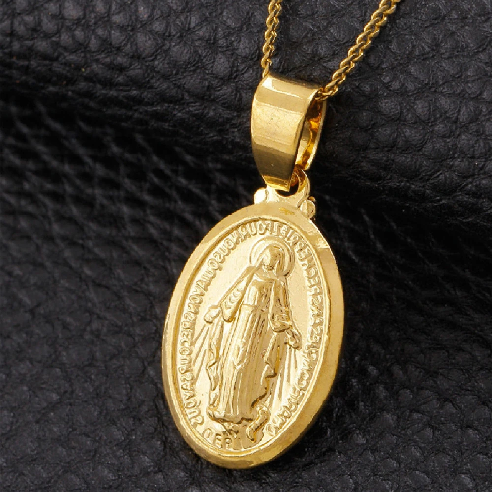 Lady's Virgin Pendant Gold-plated Necklace