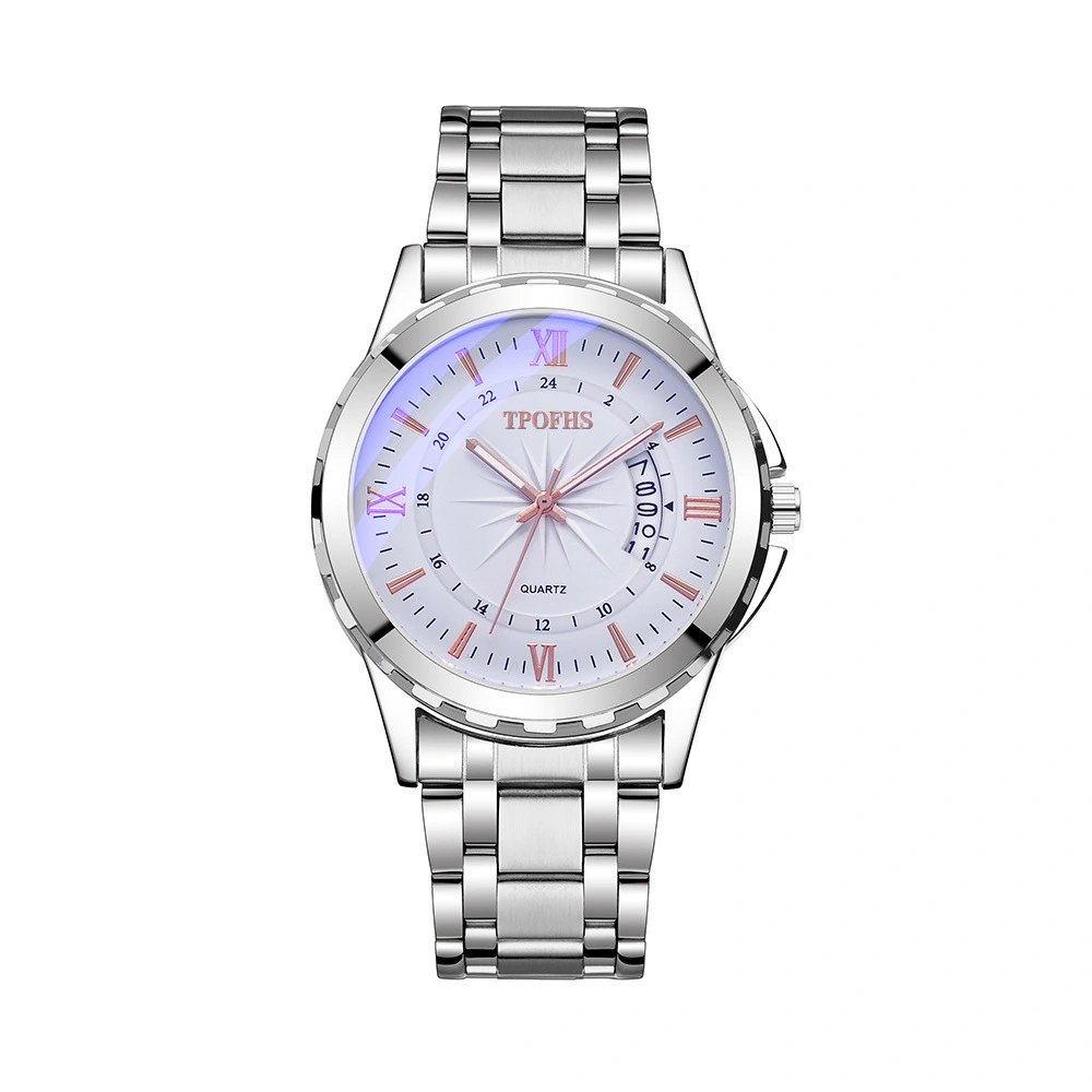 Men's Steel Belt Calendar Gradient Sun Pattern Watch