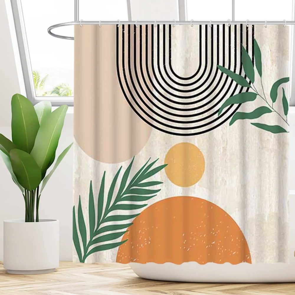 Abstract Shower Curtain Bohemian Arch Sun