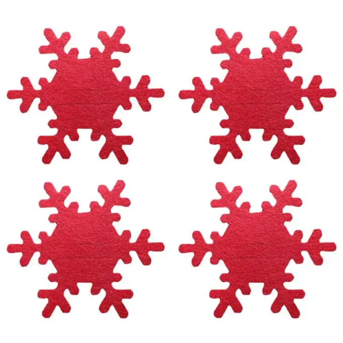 New Christmas Snowflake Tableware Set Red 4 Pieces For One Set