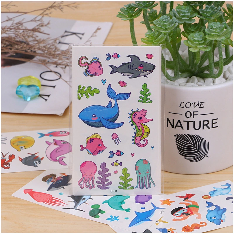 Marine Animal Cartoon Children's New Cute Waterproof And Durable Water Transfer Stickers Customization