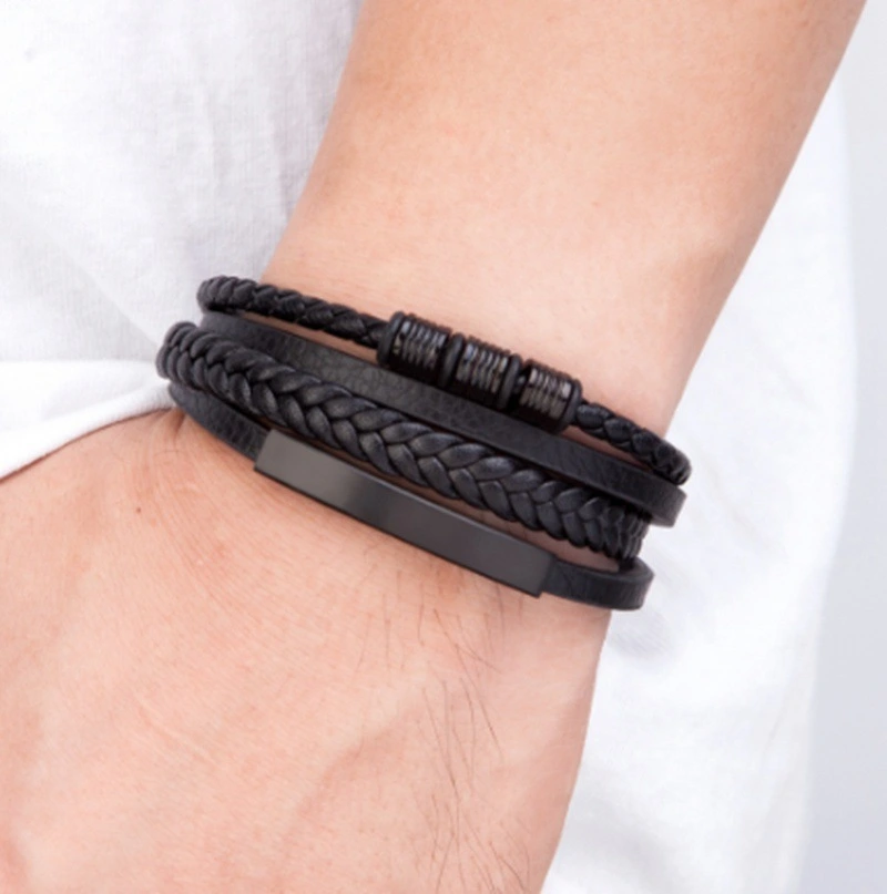 Men's Hand-woven Multilayer Leather Bracelet