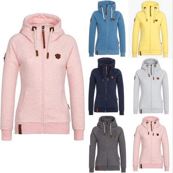 Women's Hooded Plus Velvet Zipper Sweater Coat