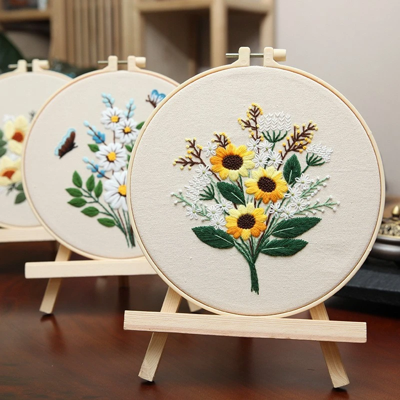 Hand-made Diy Material Package For Embroidered Butterfly Flowers And Paintings