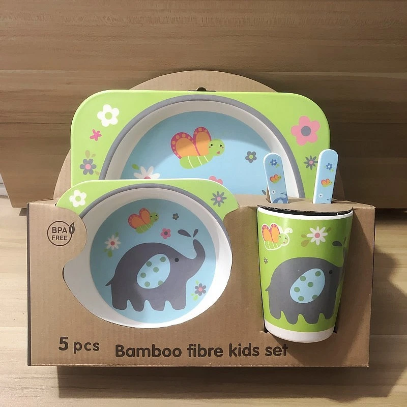 Children's Tableware Set Bamboo Fiber Cartoon Environmental Protection