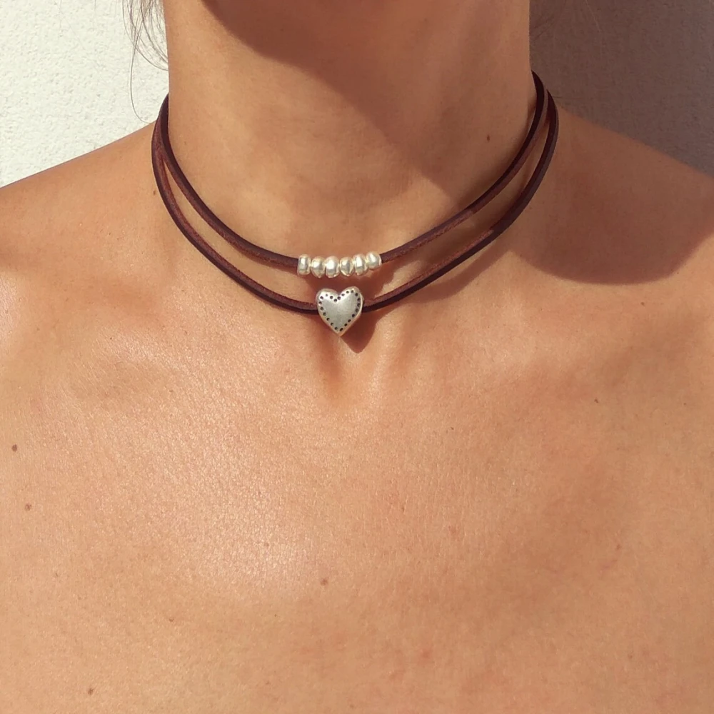 Bohemian Double Layer Love Collarbone Chain