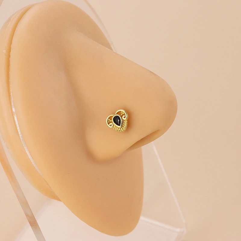 Vintage Zircon Stainless Steel Nose Nail