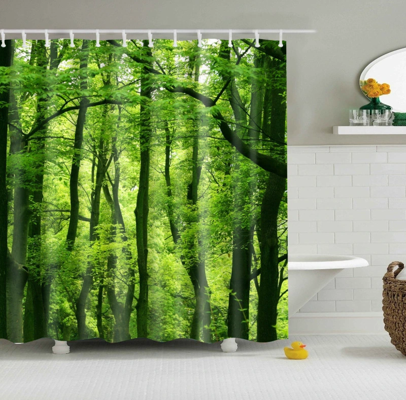 Creative Digital Printing Polyester Fabric Shower Curtain